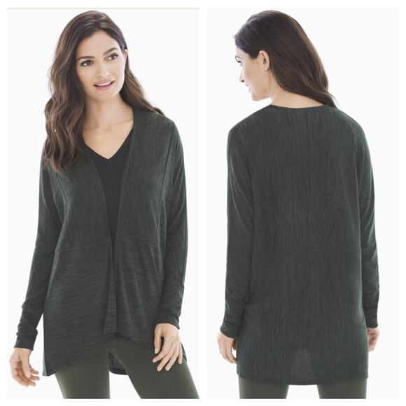 Soma Women's Melange Wrap Black Deep Green Size L - Picture 1 of 8